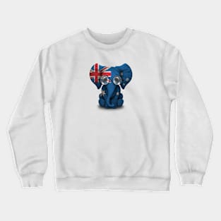 Baby Elephant with Glasses and Australian Flag Crewneck Sweatshirt